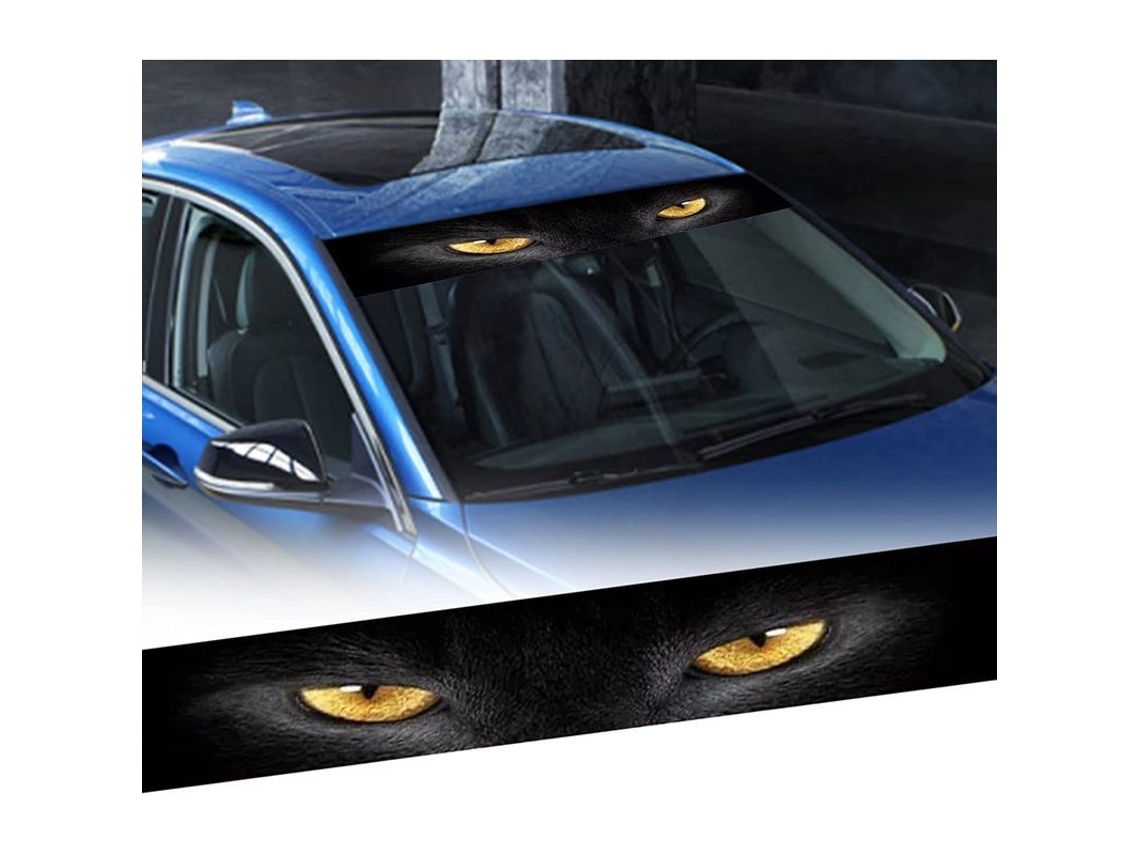 Adesivo de Vidro Dianteiro e Traseiro para Carro Estilo Olhos Decorativo Vinil Universal 53.9'' X 8.27''