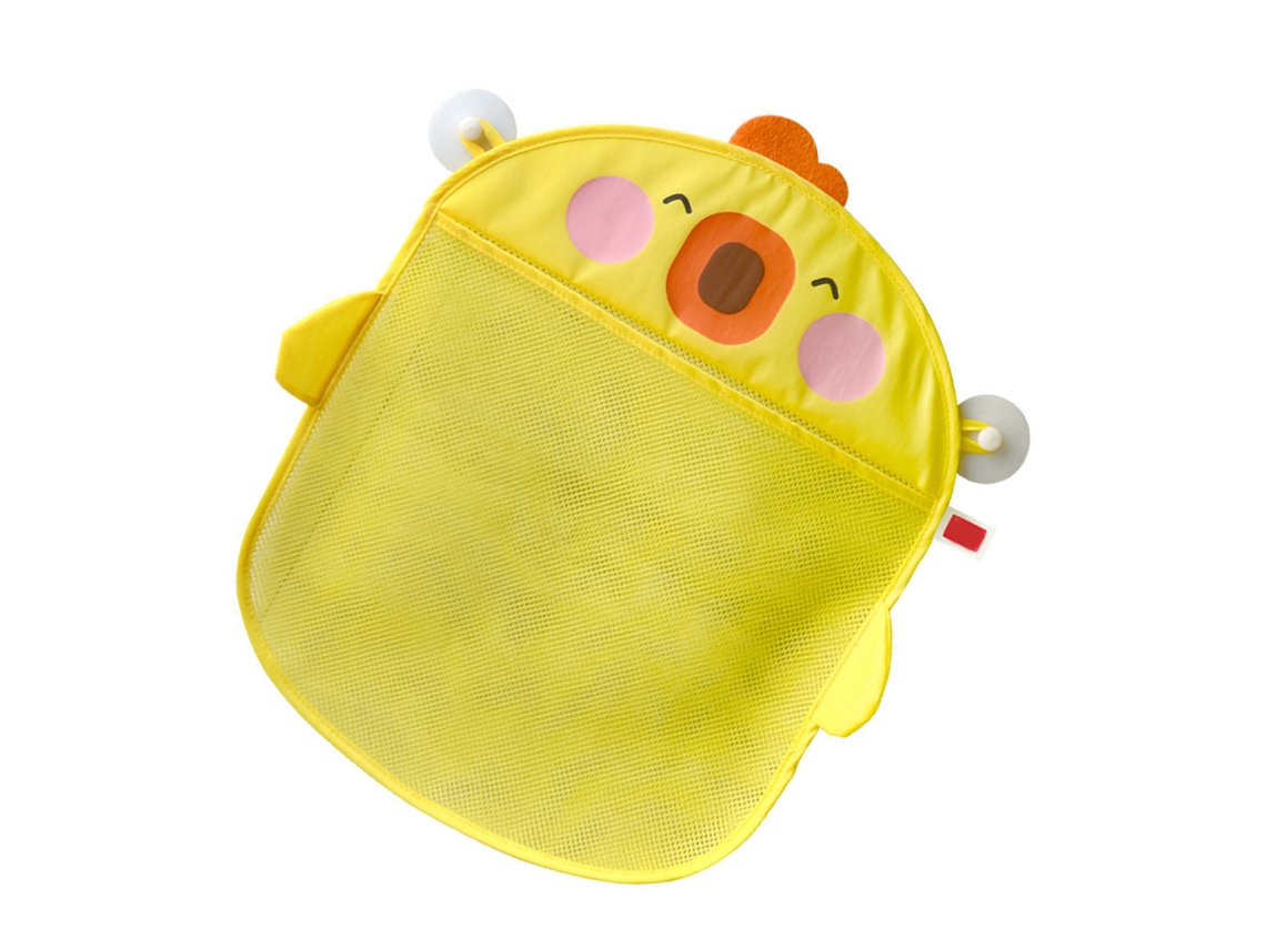 Primerox bolsa de Armazenamento de Brinquedos de Banho Infantil Malha Amarela com Ventosa Forma Cartoon