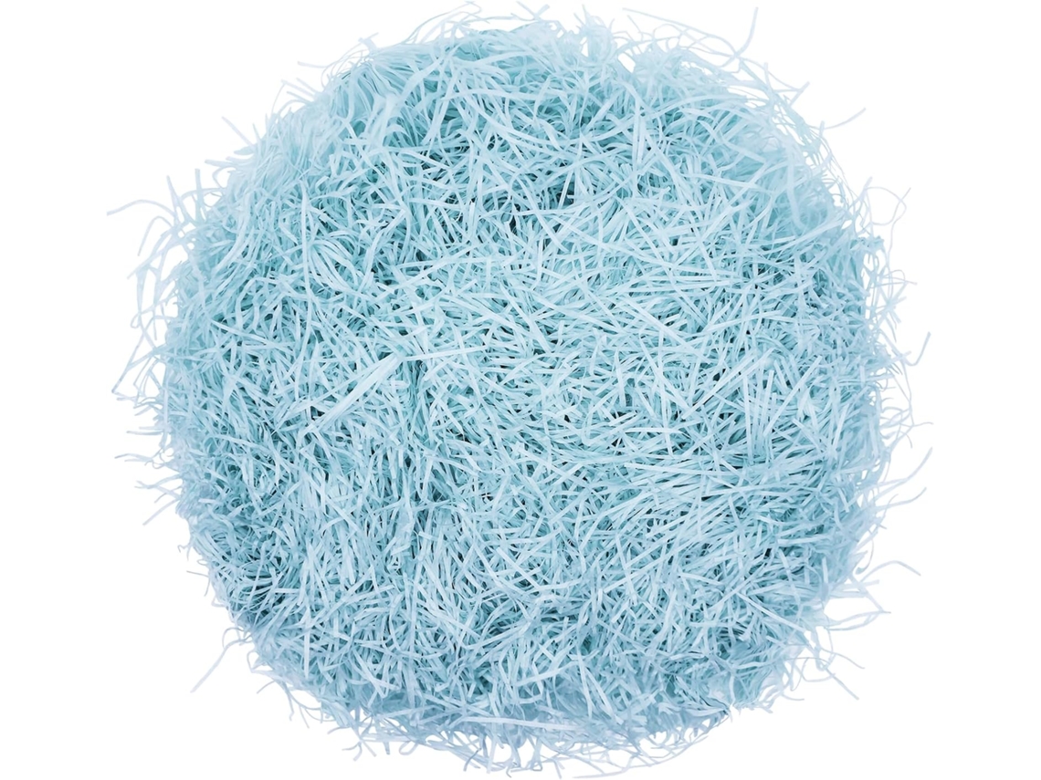 100g Ráfia Papel Azul Claro Para Enchimento Cestas/caixas Presente E Decoração