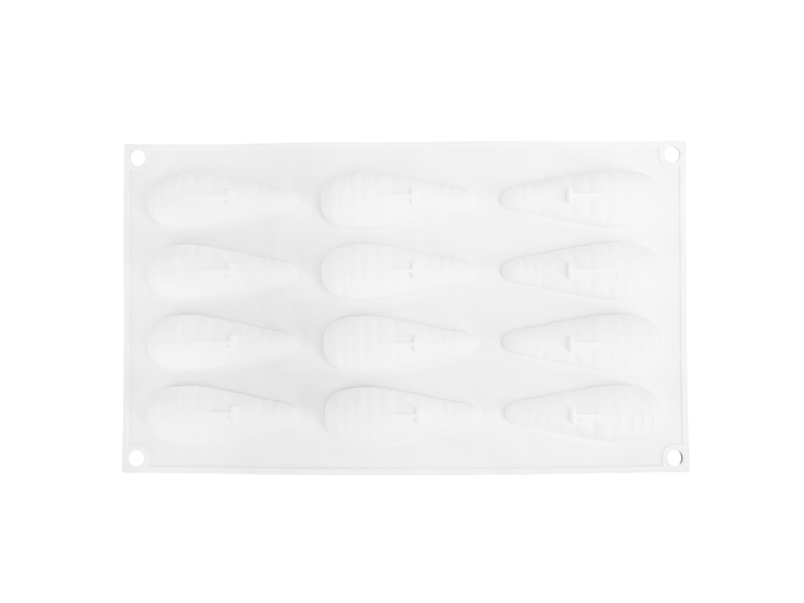 Molde Em Silicone Com 12 Divisões Em Formato De Cenoura Para Bolo, Mousse E Chocolate