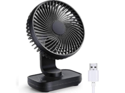 Ventilador De Mesa Pequeno, Portátil Silencioso, Recarregável, 4 Velocidades