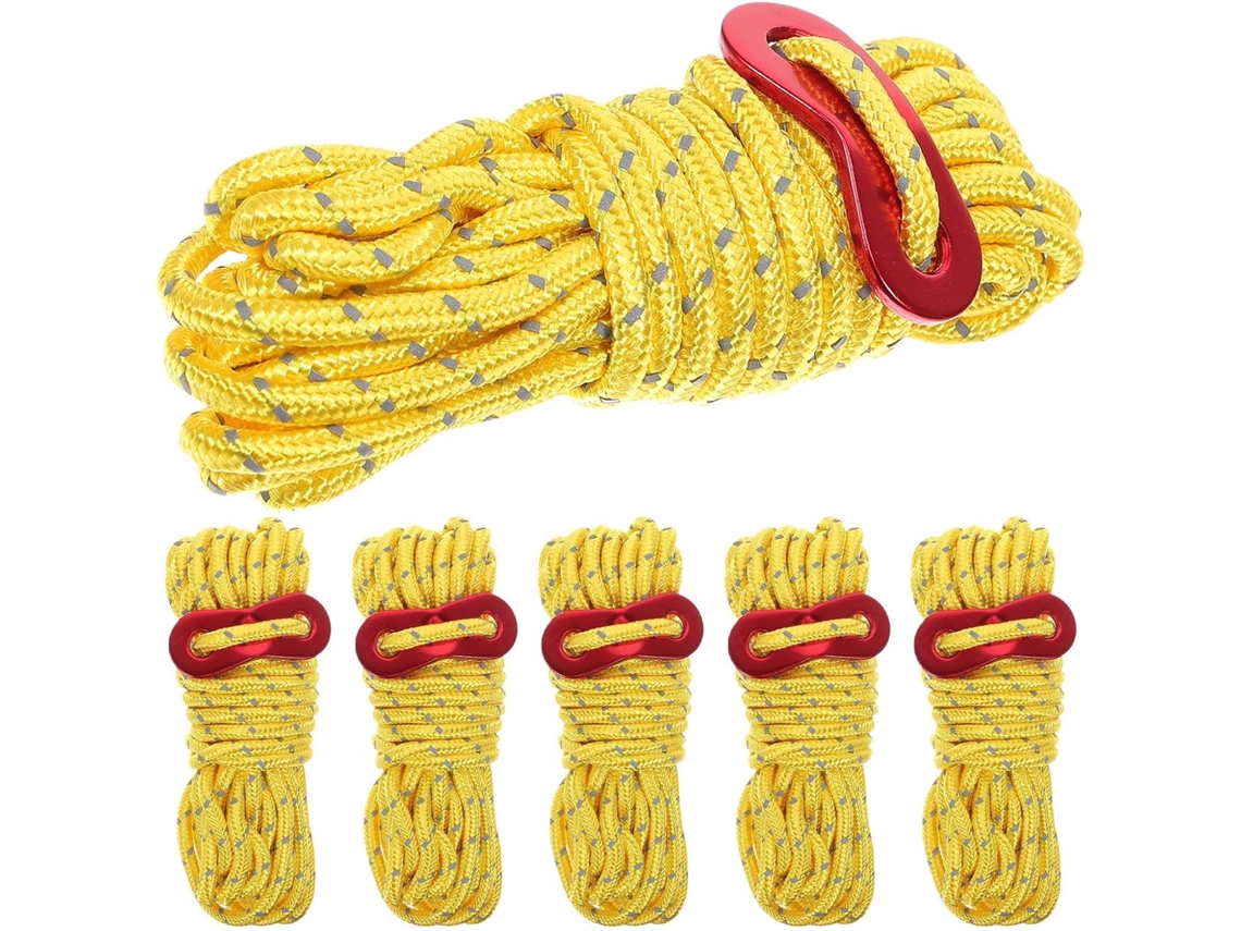 Conjunto De 6 Cordas Camping Refletoras Ajustáveis Labrimp Com Tensor E Ajuste