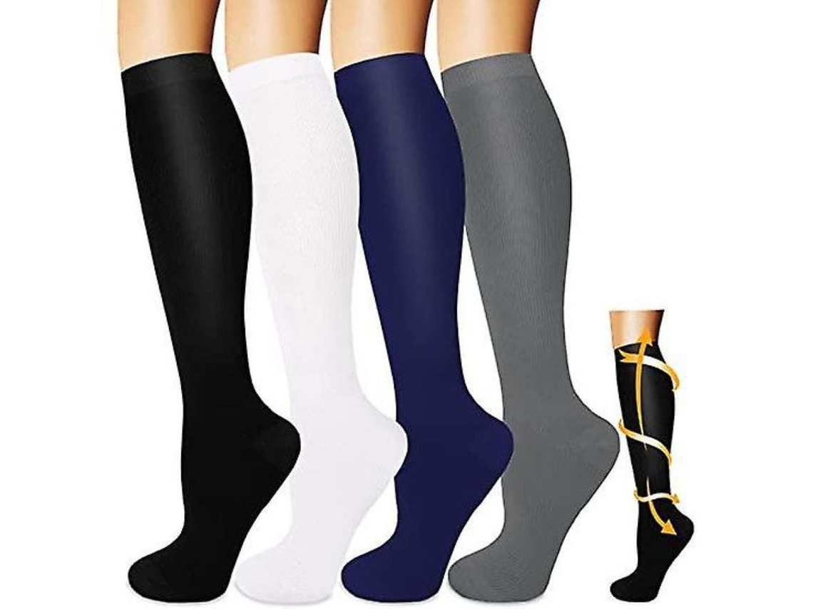 2026-4 Pares De Meias De Compressão Para Homens E Mulheres, Edema, Varizes, Running Ryl L-xl Conjunto 4