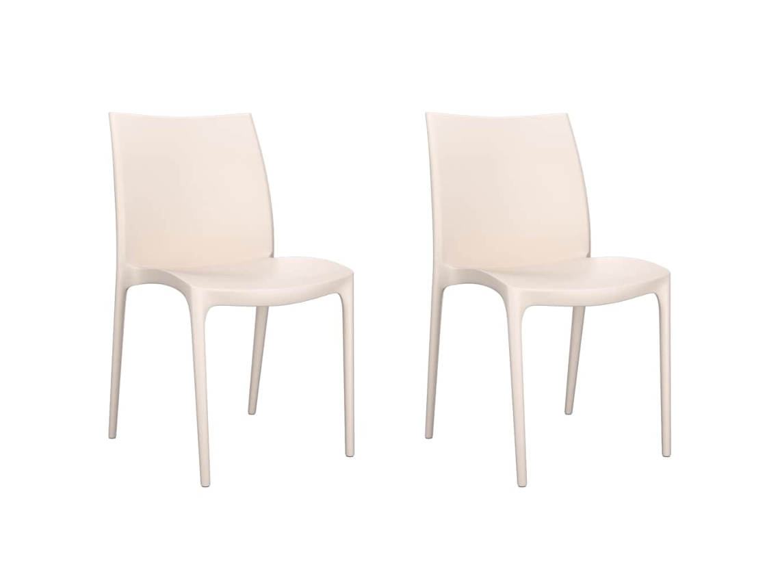 Maison Exclusive - Cadeiras De Jardim 2 Pcs Polipropileno 50x46x80 Cm Cor Creme