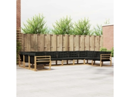 Vidaxl Conjunto De Sofás Para Exterior 10 Pcs Branco E Preto