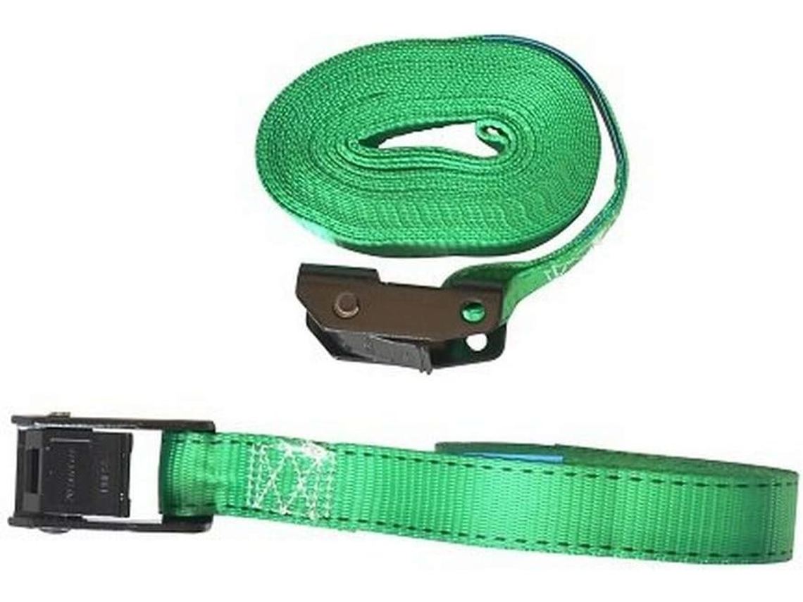 Conjunto De 2 Cintas Bagagem 5m X 25mm Com Fivela Garra, Verdes