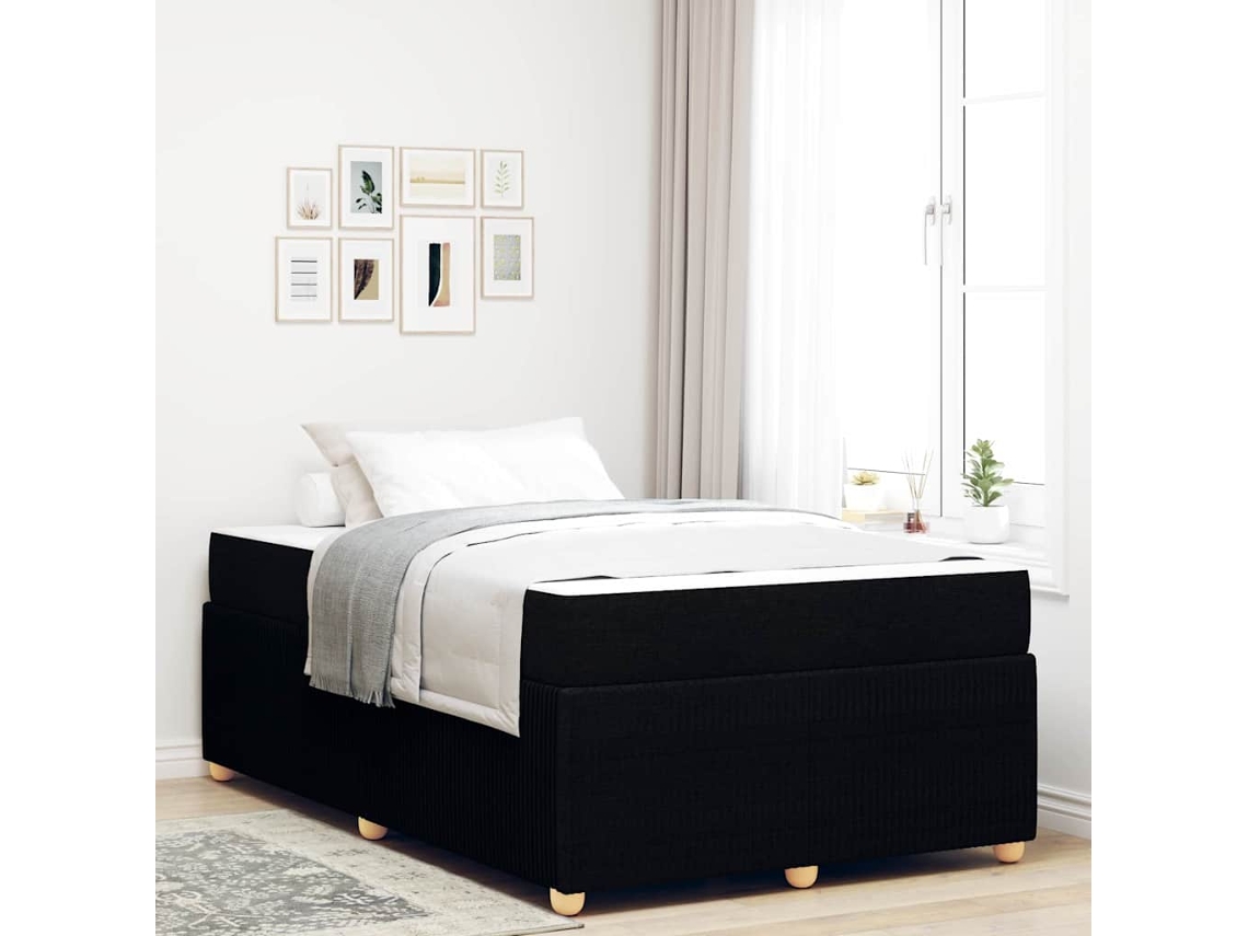 Vidaxl Estrutura Da Cama Preto 120 X 200 Cm Tecido
