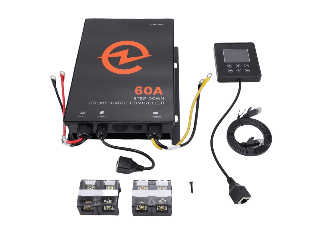 Controlador De Carga Solar Mppt 60a Laxiscreed Com Display Ajustável Para Painéis Fotovoltaicos Em Autocaravanas