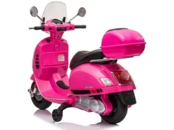 Moto Vespa Gt Elétrica Para Crianças - Bateria De 7.2v - 3 A 6 Anos - Com Bagageira - Rosa