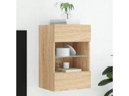 Vidaxl Móvel De Parede P/ Tv C/ Luzes Led 40x30x60,5cm Carvalho Sonoma