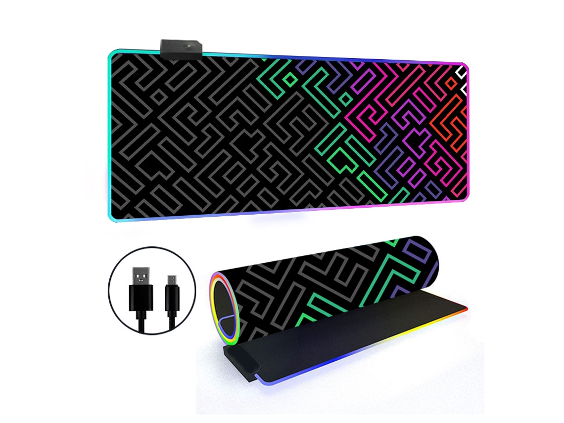 Mousepad Tapete De Mesa Retroiluminado Rgb Com Linhas Simples Brilvibera (estilo 4, 4009004mm)