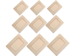 Conjunto 9 Molduras Madeira Inacabadas Artesanato Diy Moldura Retangular Natural Decoração Parede Atividade GOKOCO