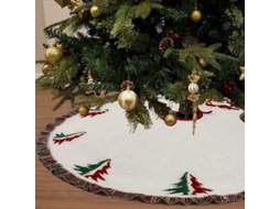 Saia de árvore de Natal 122cm, lã grossa, crochê com tassel NOVA LINE