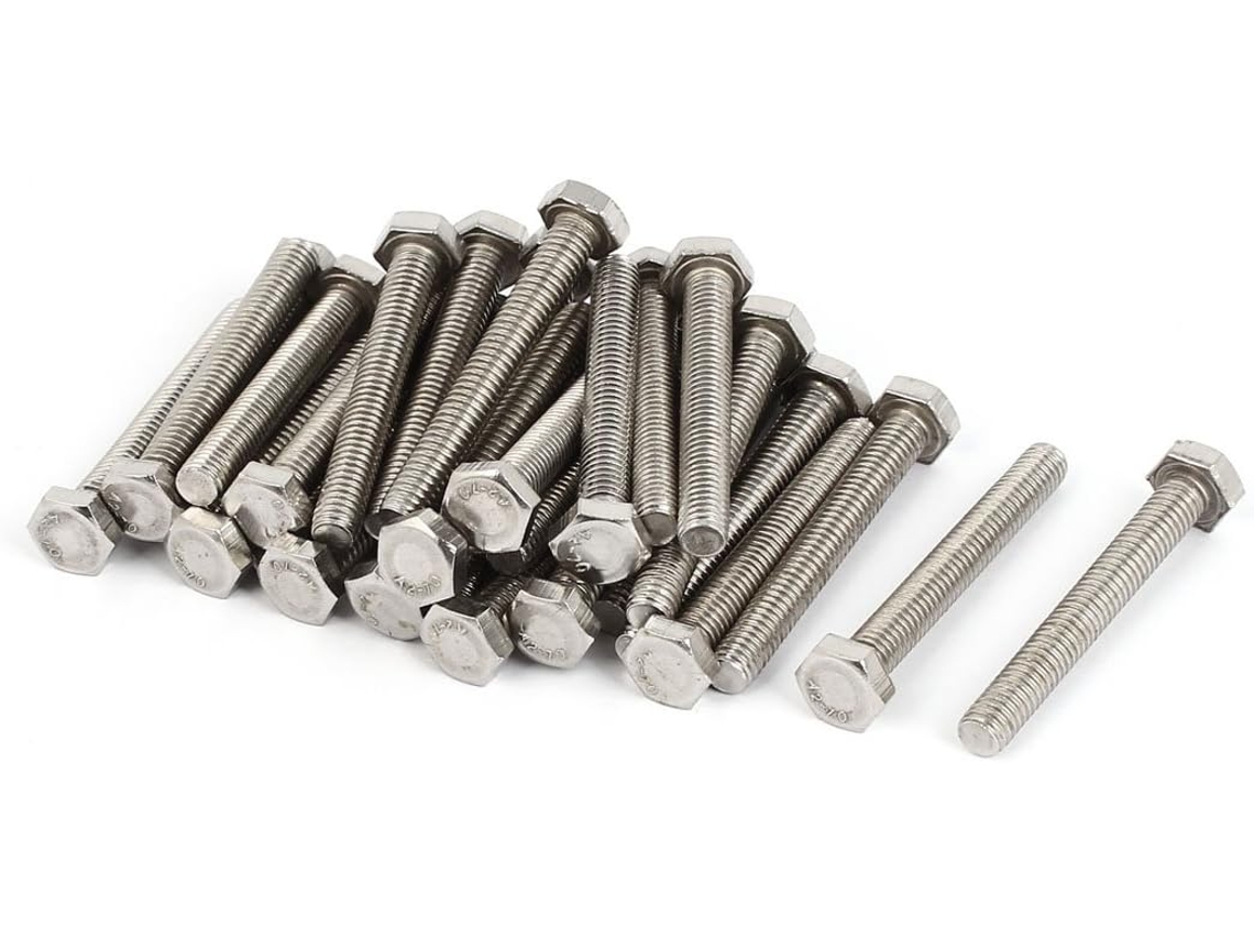 Sextavado Parafuses totalmente roscados M6 x 45 mm em aço inoxidável