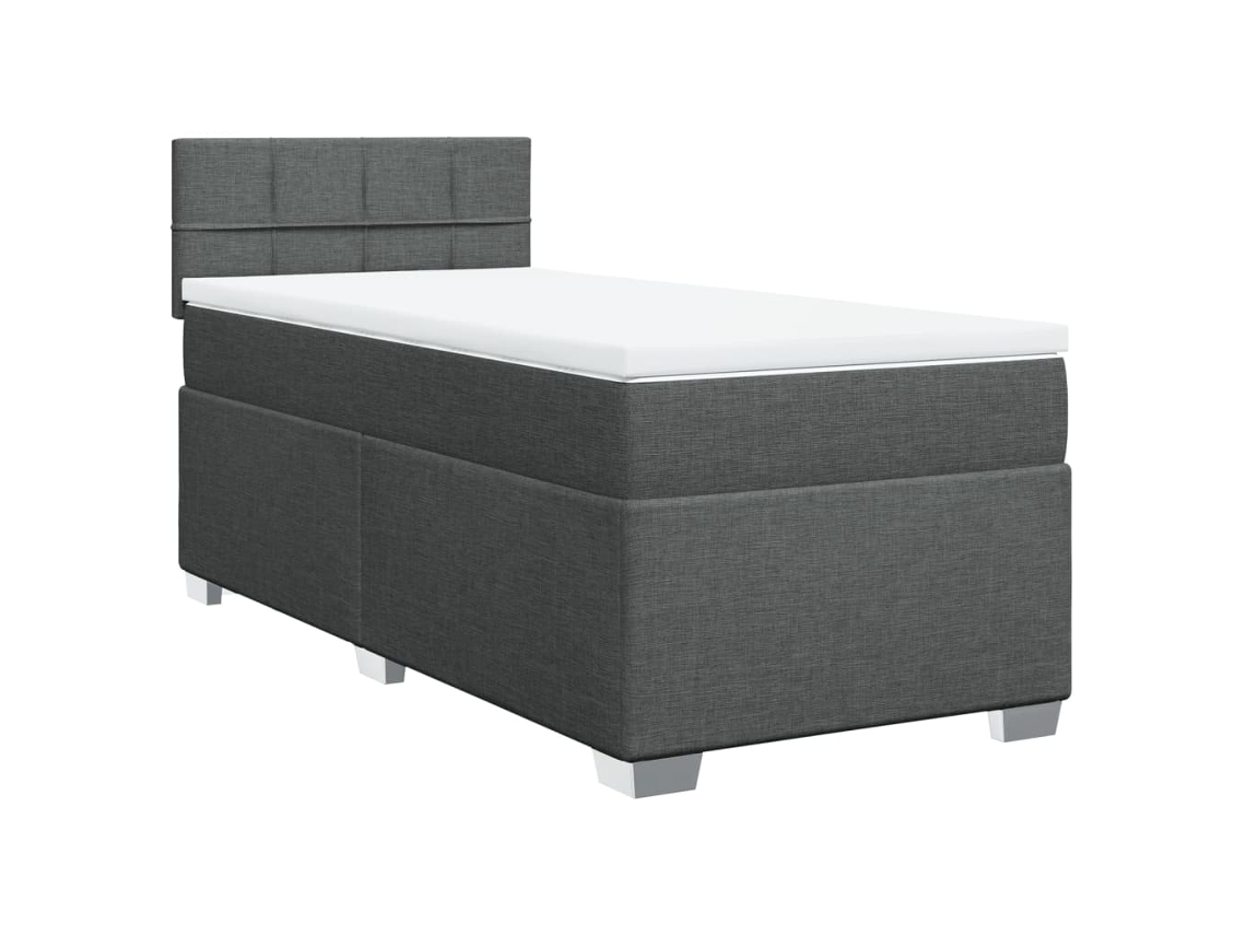 Cama com Molas/colchão 100x200 Cm Tecido Cinza escuro MAISON EXCLUSIVE