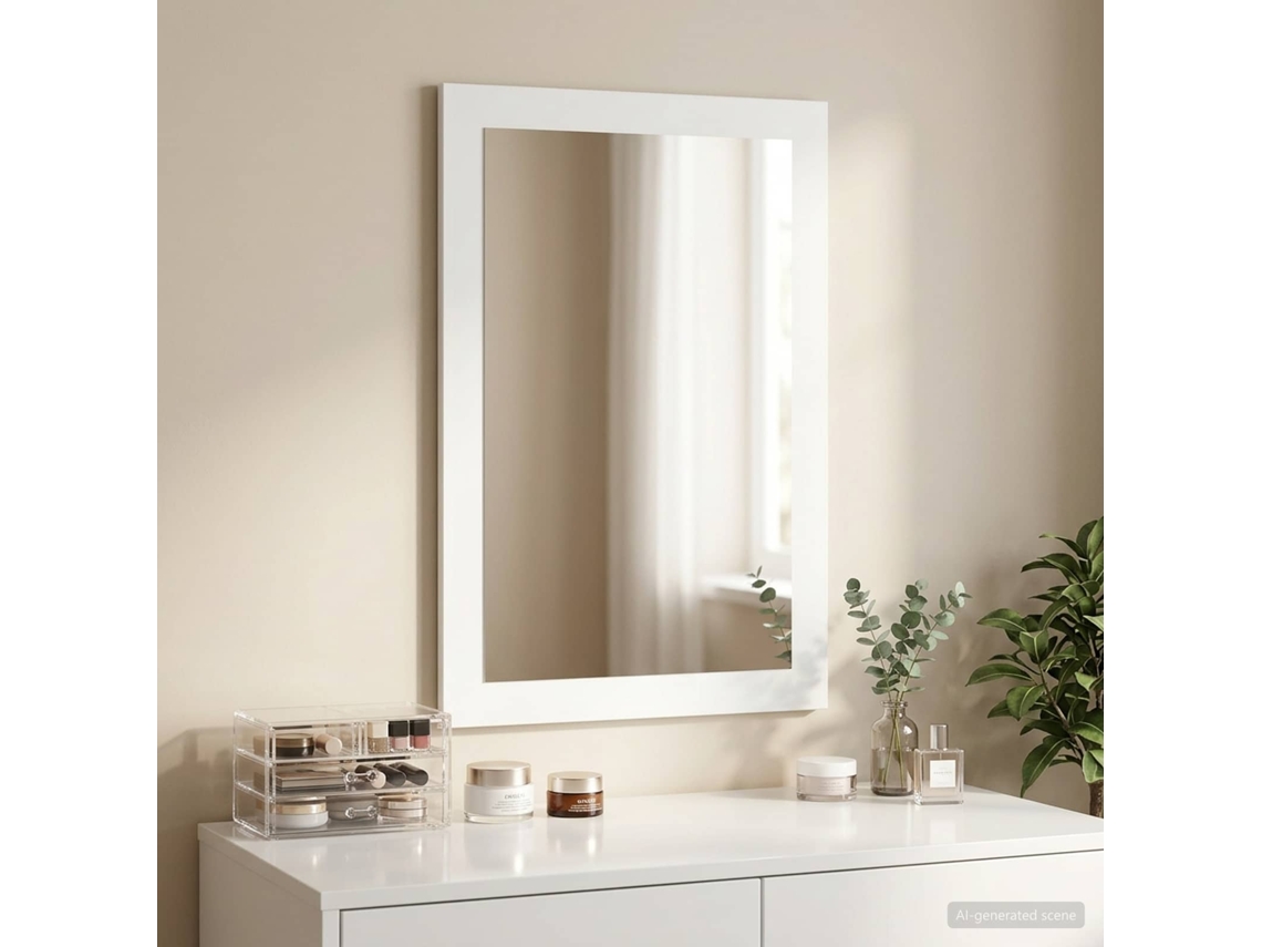 Vidaxl Espelho Fauske Branco 43 X 3,5 X 77 Cm Retangular