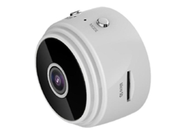 Mini câmera espiã sem fio WiFi, Full HD 1080p, visão noturna e detecção de movimento (branca)