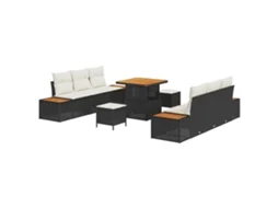 Sofá De Jardim Vidaxl Preto Vime Pe (80 X 80 X 71 Cm)