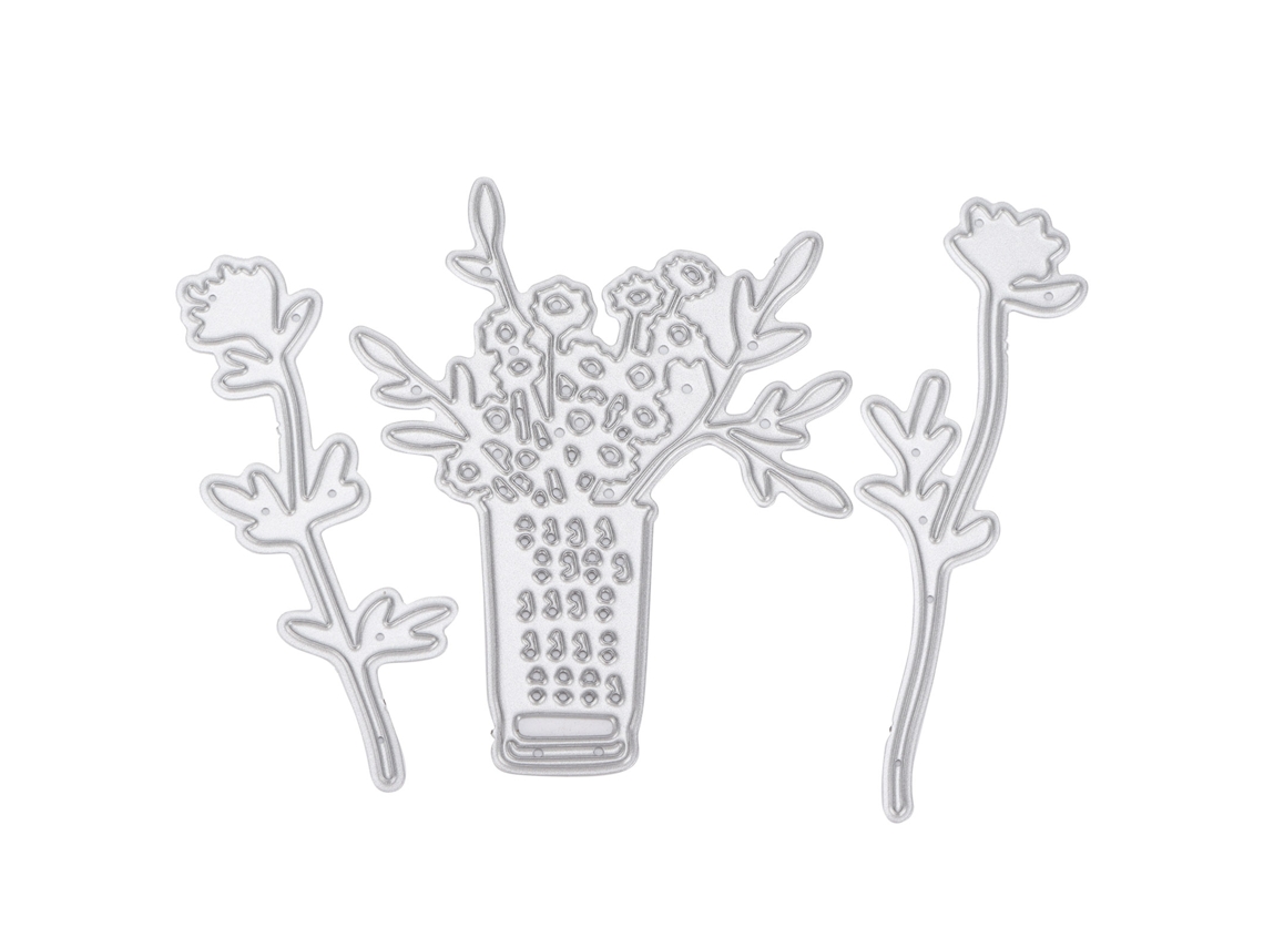 3 Peças De Corte Com Matriz Para Florero De Aço Carbono, Modelo Gravado Para Diy, Tarjeta De Dies Cuts