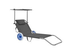 Sun Lounger, Sun Loungers Vidaxl Cinzeto Tecido (n/a)