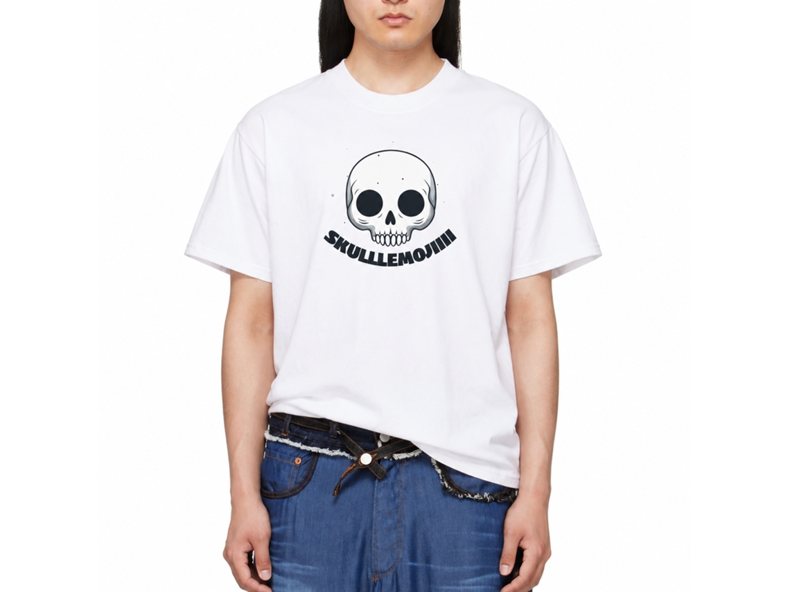 Camiseta Rockinstone Skullllemojiiii! Estilo de designer exclusivo