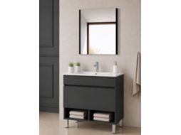 Móvel De Casa De Banho Com Pés Com Lavatório Extraplano Origenbath Nebari Sem Espelho 70x40 Cm Grafite