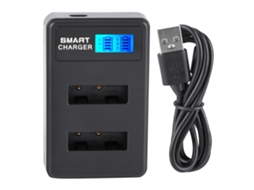 Portable Travel Outdoor Usb Charging Lcd Dual Slots Charger For Np bx1 Battery Black LAXISCREED