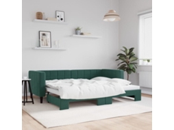 Sofá cama con cajón 80x200 cm Terciopelo verde oscuro