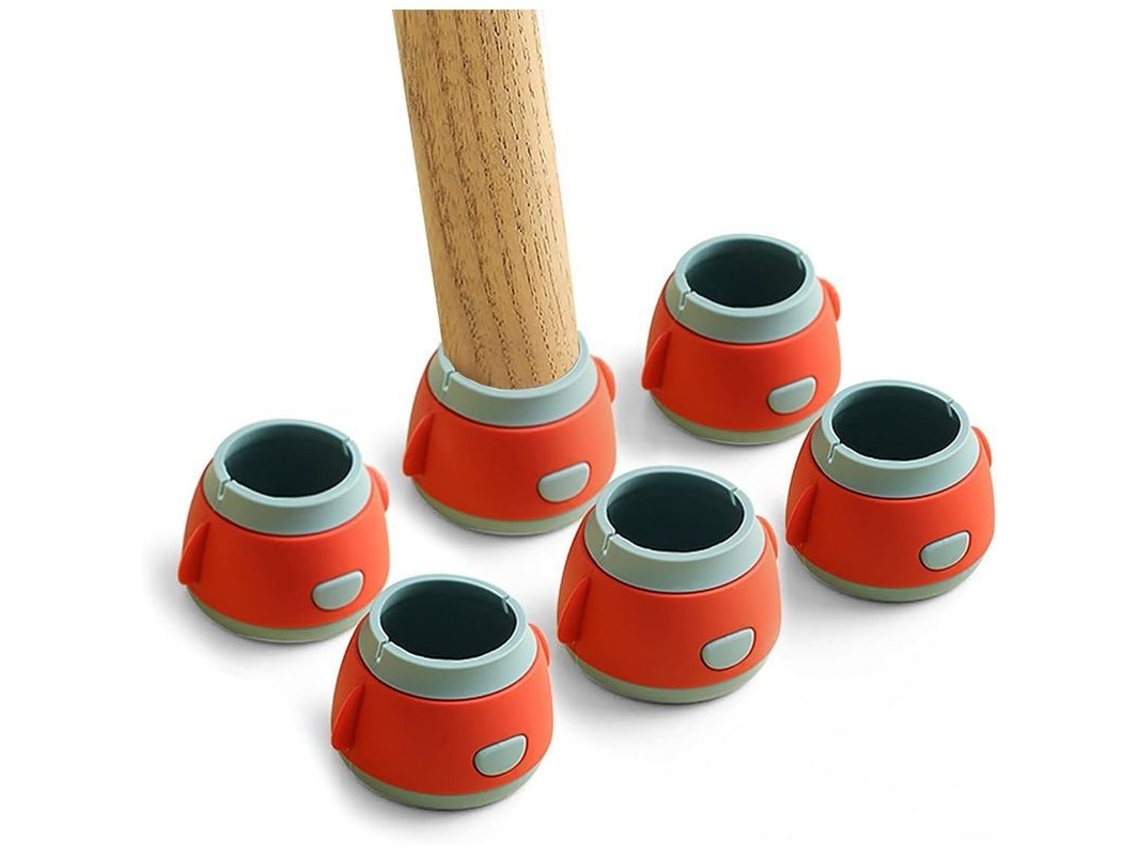 Nova Line 8pcs Protetores de Pé de Cadeira de Silicone Multicor para Pés Redondos 1,2 1,5 Polegadas