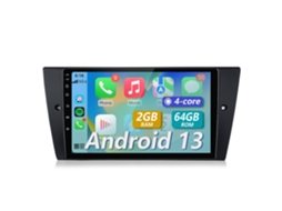 Para Bmw 3er E90 E91 E92 E93 Android 13 Rádio | 9 Hd Ips | Carplay/android Auto Sem Fio | 2gb 64gb | Dsp Ãudio Junsun