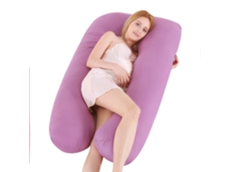 Almofada para Grávidas, Almofada de Amamentação em Formato de U, Alívio Dor no Corpo Durante a Gravidez SPQMENT (140x80cm roxa)