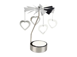 Suporte Para Velas Rotativo De Natal Com Decorações Em Metal Para Festivais E Presentes Plata Coração