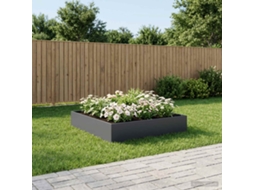 Vidaxl Vaso De Jardim Antracite 80 X 80 X 20 Cm Aço Laminado A Frio