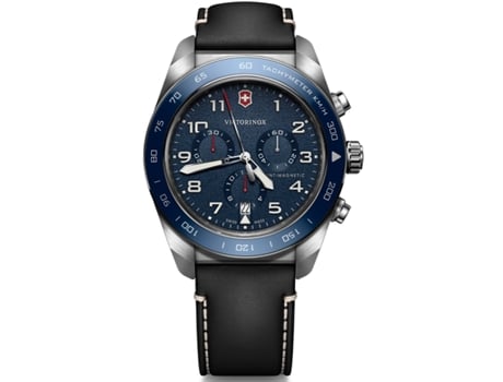 Relógio Homem Swiss Army Chrono Ss, Blue Dial, Black Aço 10 Bar Victorinox Swissarmy