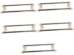 Suporte Para Toalhas Lalafina, Conjunto De 5 Peças, Barra Dupla Para Toalhas, Montagem Na Parede, Banheiro, Aço