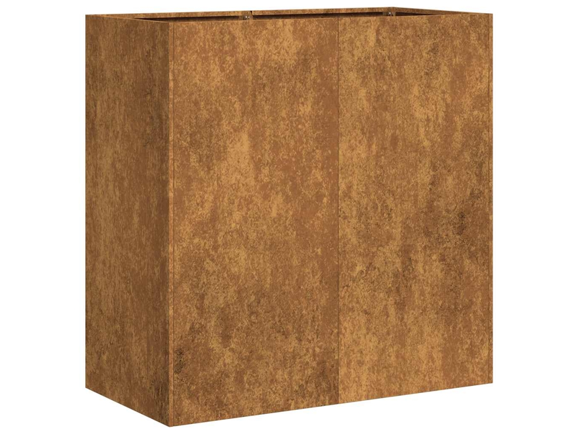 Plantador Vidaxl Marrom Aço Resistente Às Intempéries (80 X 40 X 80 Cm)