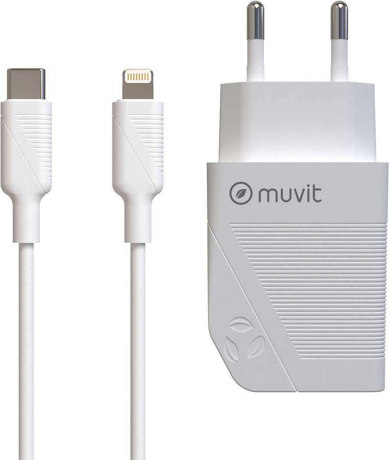 Carregador MUVIT MFC (USB-C - Lightning - 20 W - Branco)