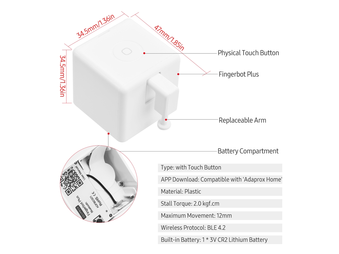 Fingerbot Controle Inteligente com App, Voz e Programação Gateway Bt com MARCA