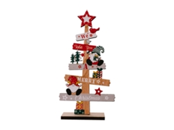 Laxiscreed Decoração De Natal Para Gabinete Com Letras De Madeira, Papai Noel, Boneco De Neve E Gnomo