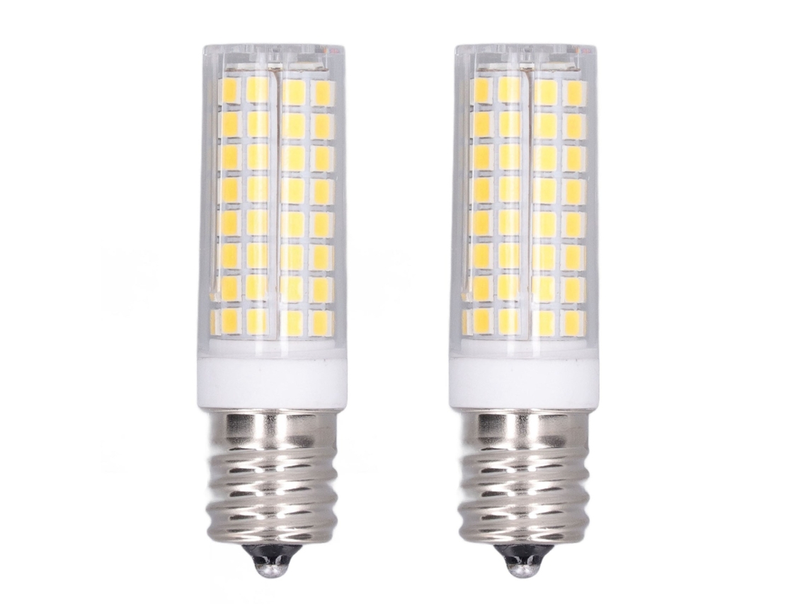 2 lâmpadas LED E17 cerâmica 10W regulável 102 LEDs luz natural AC100‑120V | S/MARCA