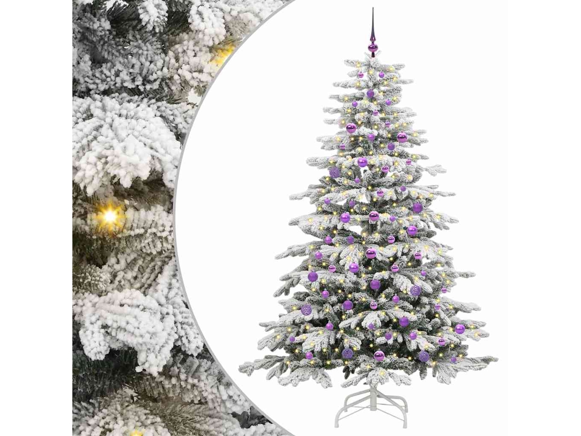 Conjunto 1 Árvore De Natal Artificial Vidaxl Branco Polietileno (210 Cm)