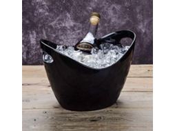 Balde De Gelo Grande De Plástico Transparente De 8 Litros Com Alça E Pinça Para Champanhe E Vinho.
