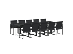 Garden Dining Set, Garden Dining Sets Vidaxl Preto Aço (n/a)