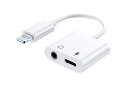 2 em 1 Adaptador, Lightning para 3,5 Mm, Compatível com Iphone 14/13/12/11, Carregamento Rápido, Áudio Hi fi AOZORZ