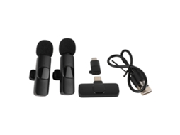 Mali microfone Lavalier Sem Fio K9 com Redução de Ruído Bateria Integrada para Type C e Interface Ios