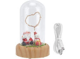 Luminária Noturna Usb Do Papai Noel Com Led, Alto-falante E Bateria