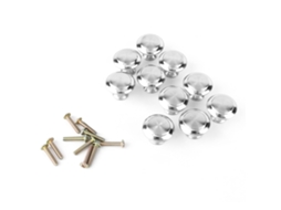 10 Ponteiras Redondas De Aço Inox Para Armários