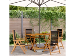 Cadeiras Jardim Reclináveis 4pcs Madeira De Acácia Maciça Preto Dkd Home Decor