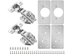 Kit Com 4 Placas De Reparo Para Dobradiças Armário E 2 Fechamento Suave Sobreposição Total Fácil Usar