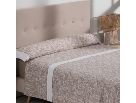 Conjunto de Lençol NALUI Atenea Tejido Polycotton Transpirable Lavable Fácil Planchado Bege (x135x190/200cmcm)